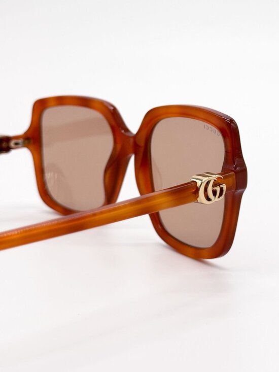NEW GUCCI SUNGLASSES GG1070S 002 HAVANA OVERSIZED WOMEN GUCCI EYEWEAR main image 11